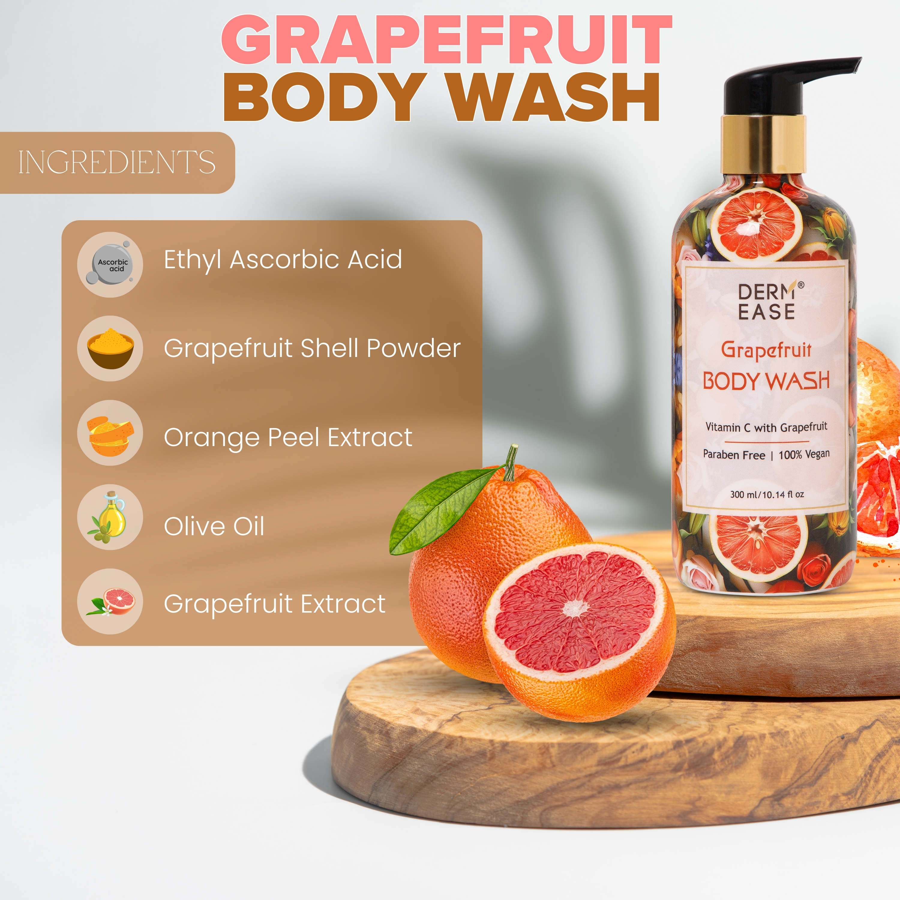 DERM EASE GRAPEFRUIT BODY WASH